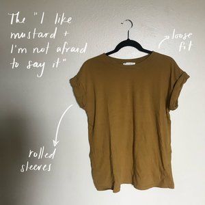 Forever 21 Mustand cuffed top